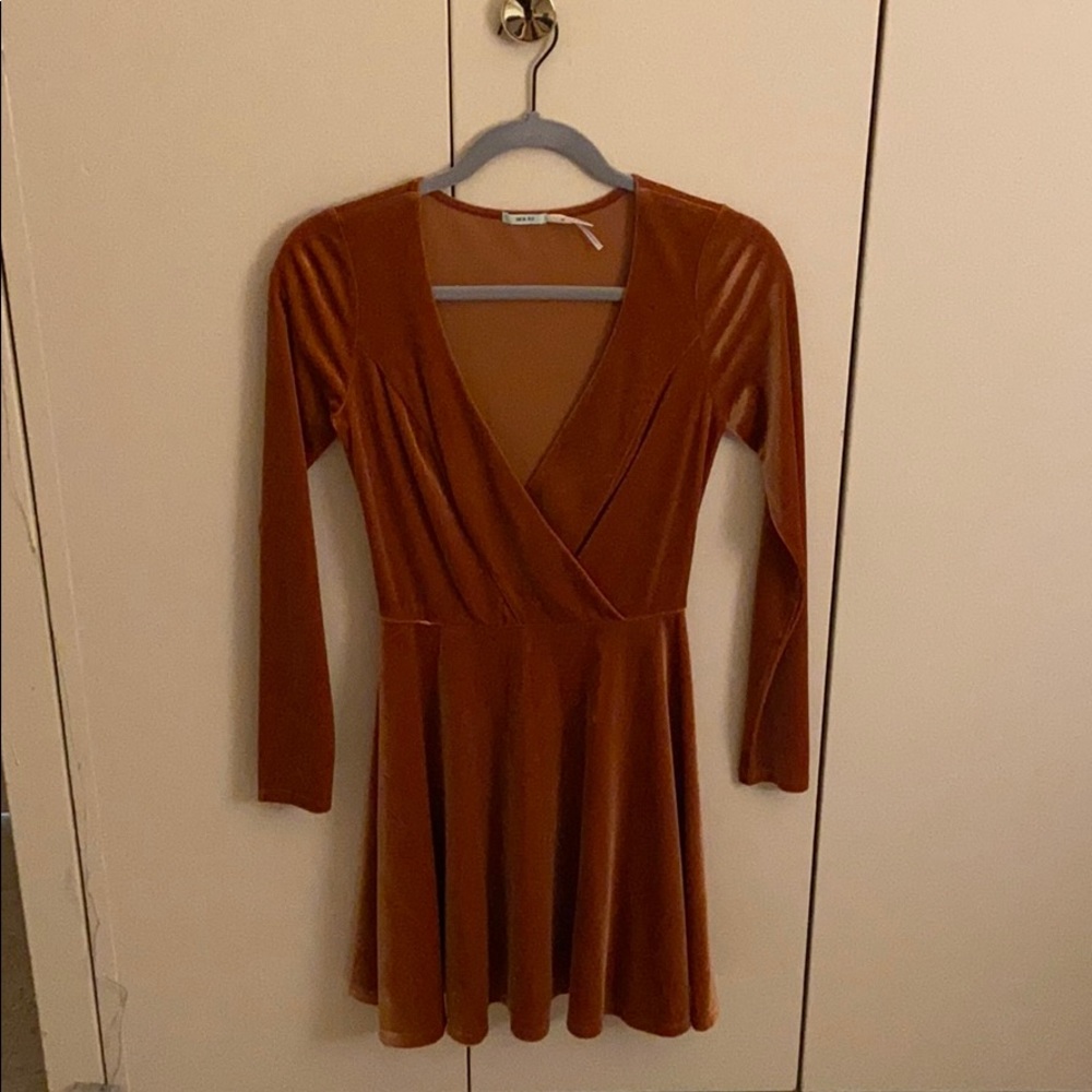 Orange Velvet Dress